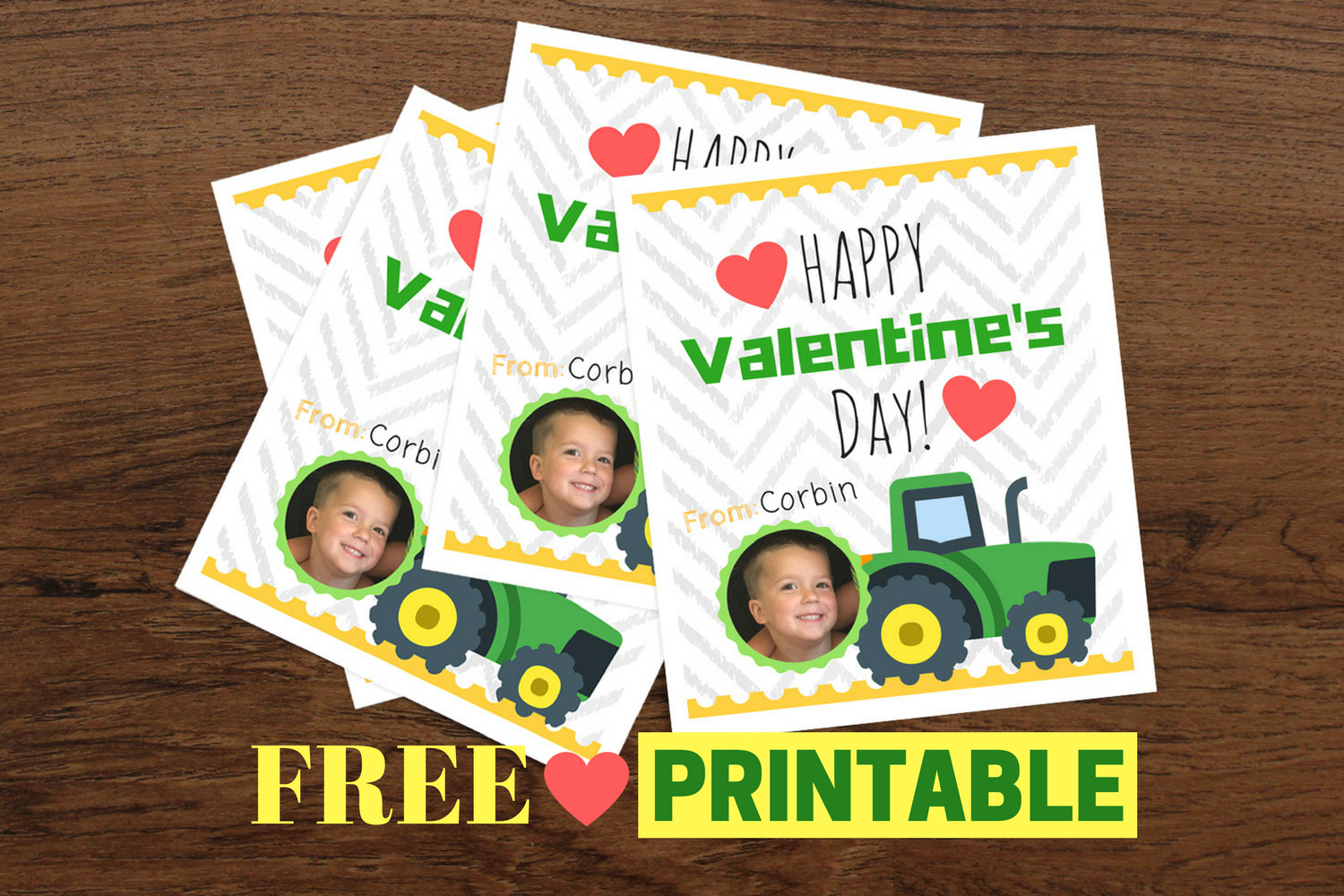 Free Printable John Deere Tractor Valentine's for Boys! (Or girls!) - I ...