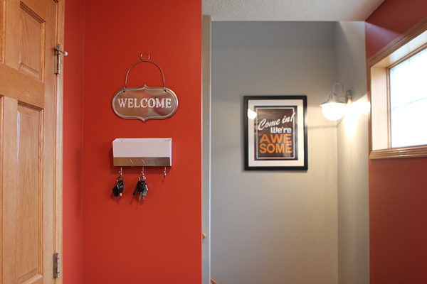 Entryway "before" board & batten makeover!