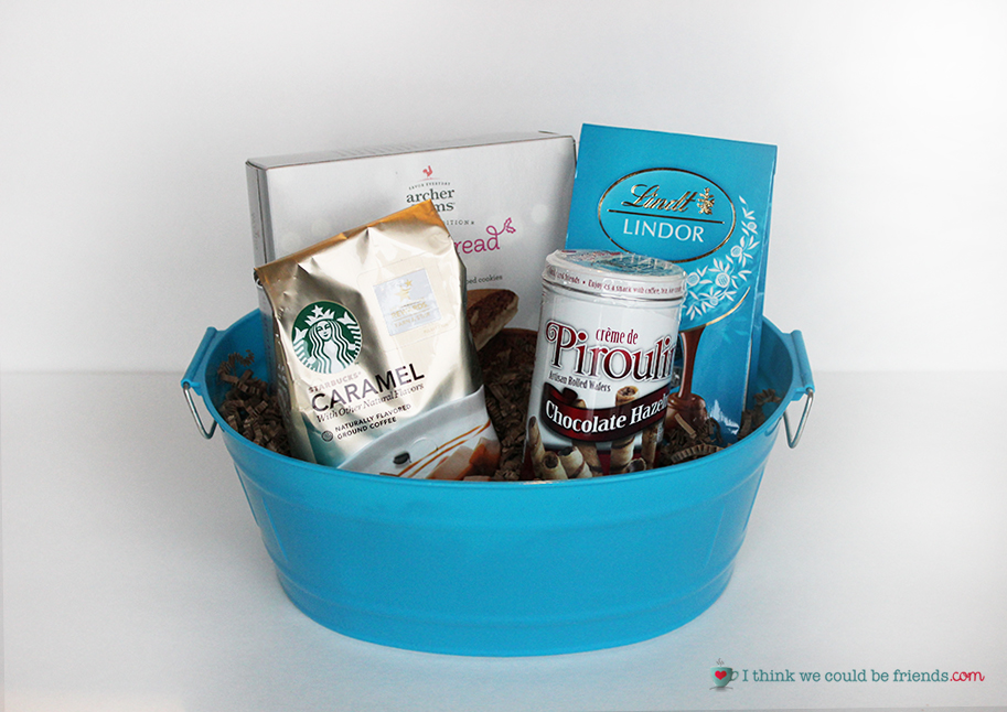5 Creative Gift Baskets: Any coffee lover would LOVE to receive a basket filled with coffee and things to dip in it!
