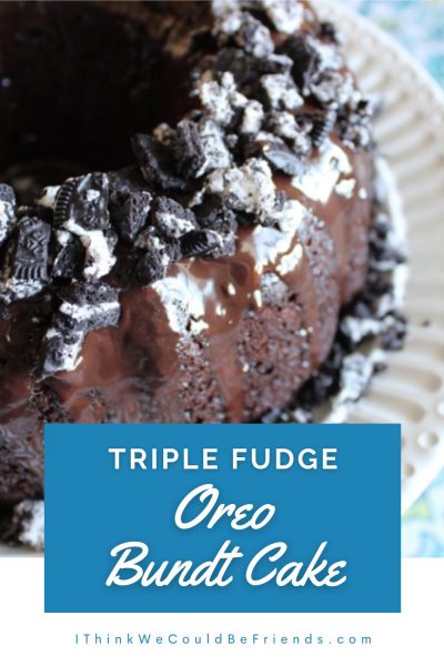 triple fudge oreo bundt cake