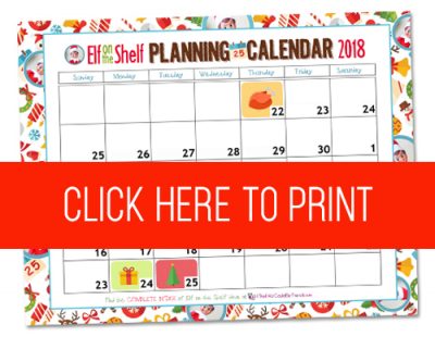 Free Printable Elf On The Shelf Planning Calendar For 2018