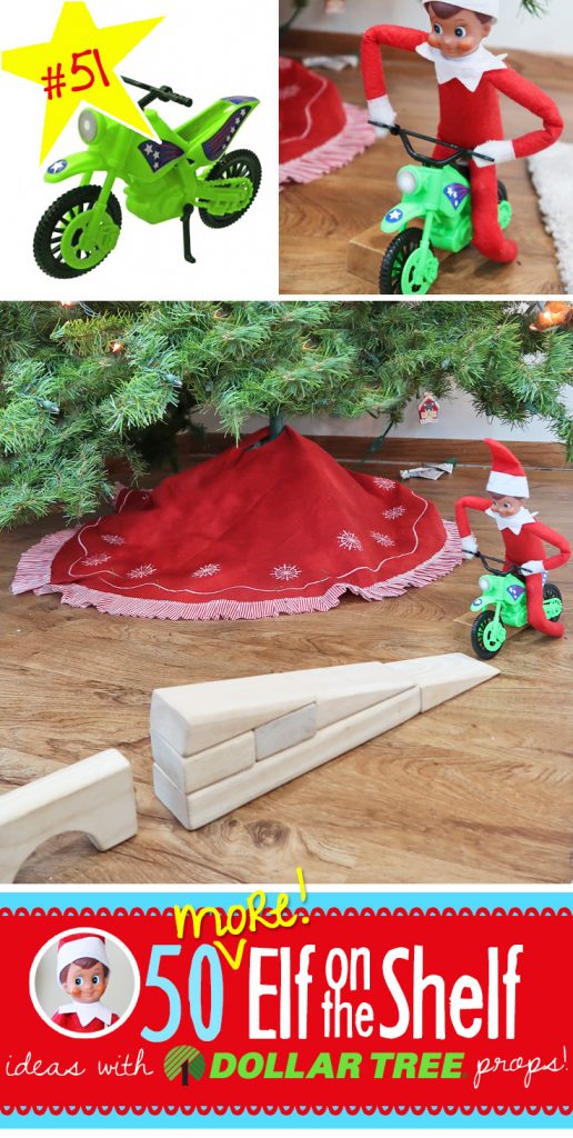 Daredevil Elf and 55+ Elf on the Shelf ideas with Dollar Tree props! We've expanded our list to be even bigger and better! #elfontheshelf #ideas #easy #quick #funny #toddler