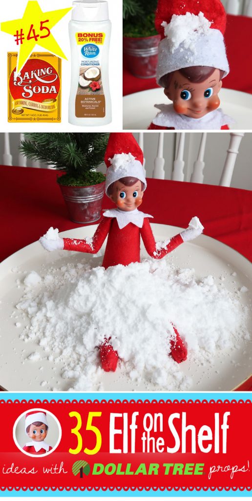 45+(and growing!) BRAND NEW Elf on the Shelf ideas for this year! These fun, creative & EASY Elf on the Shelf ideas all include an item from the Dollar Tree! #Christmas #ElfOnTheShelf #Ideas #Easy #Funny #Toddler #DIY #DollarStore