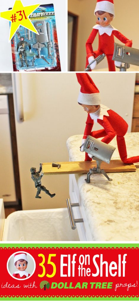 35 BRAND NEW Elf on the Shelf ideas for this year! These funny, creative & EASY Elf on the Shelf ideas all include an item from the Dollar Tree! #Christmas #ElfOnTheShelf #Ideas #Easy #Funny #Toddler #DIY #Boys #New