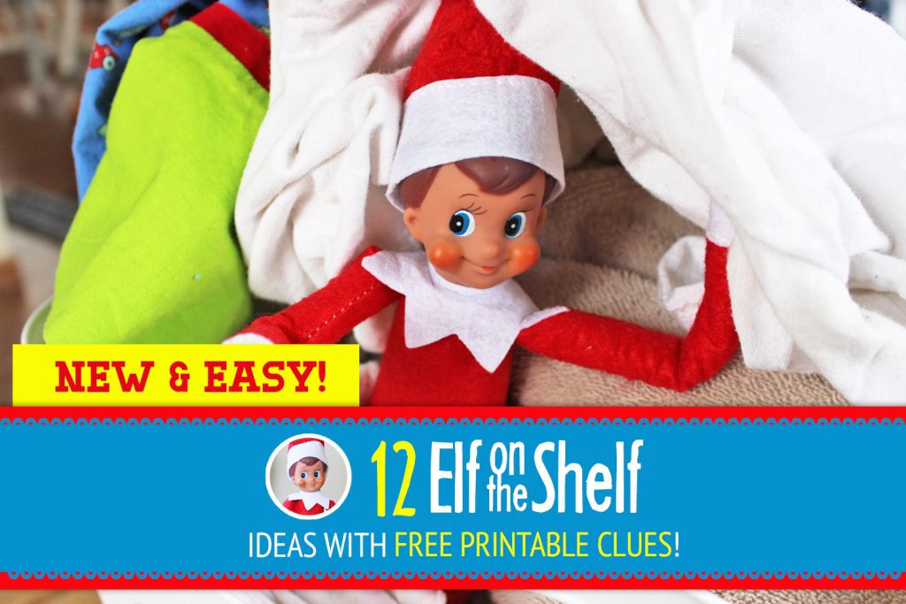 SUPER EASY Elf on the Shelf Ideas! These are ALL NEW printable clues, quick to do each night but FUN for your kids to decipher! #Elf #Shelf #ElfontheShelf #New #Funny #Quick #Easy #Ideas #Christmas