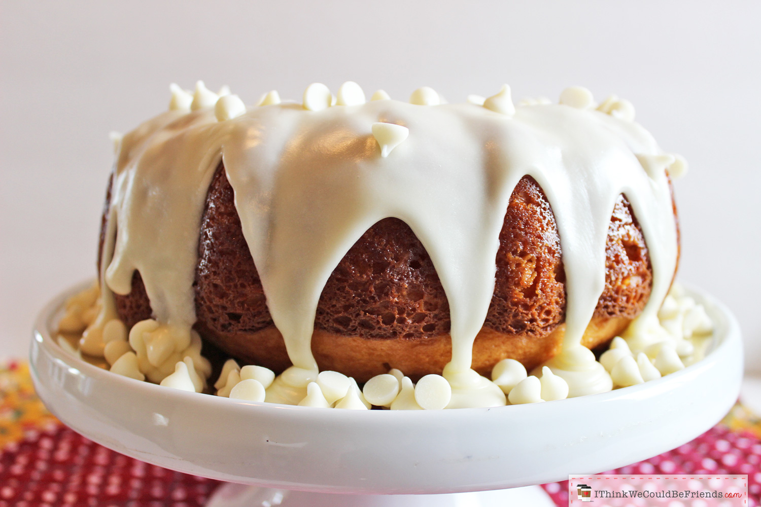 This the BEST & EASIEST White Chocolate Vanilla Bundt Cake recipe that you'll ever try! It starts with a yellow boxed cake mix, BUT then you add sour cream and a pudding mix, it looks FANCY and tastes MOIST and INCREDIBLE! Your guests will rave and will ask for the recipe (so bring copies!) #white #chocolate #vanilla #bundt #cake #recipe #mix #yellow #best #easy #quick #moist