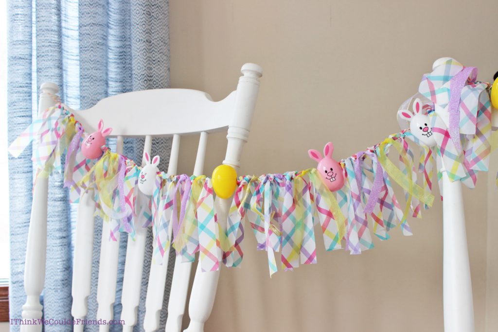 DIY Easter Egg Garland Decoration with Dollar Tree items! Quick & easy
