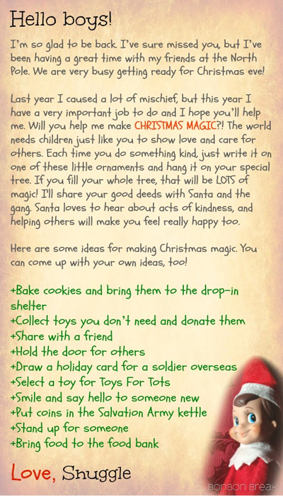 Arrival Letters: Complete Index of FREE Elf on the Shelf Letters