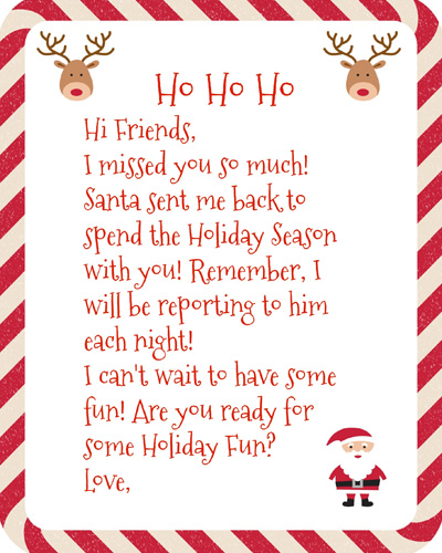 Arrival Letters: Complete Index of FREE Elf on the Shelf Letters