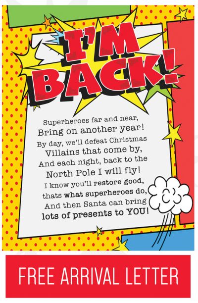 Elf upon the Shelf Introduction Concept: Superhero Cost-free Printable Letter! graphic relating to Superhero Letters Printable identify Elf upon the Shelf Advent Strategy: Superhero Absolutely free Printable Letter!