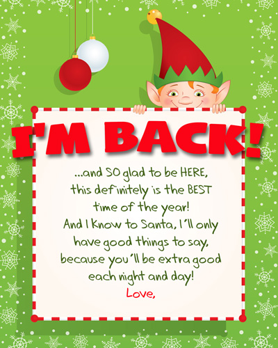 New this year! From the complete index of FREE printable Elf on the Shelf Arrival Letters, updated daily, with NO dead links! Happy Elf Arrival! #elfontheshelf #arrival #ideas #letter #free #printable #quick #easy #funny #toddler