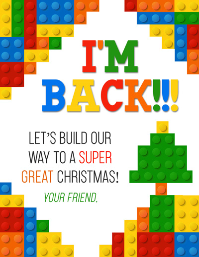Free printable Elf on the Shelf Arrival Letter with Lego theme