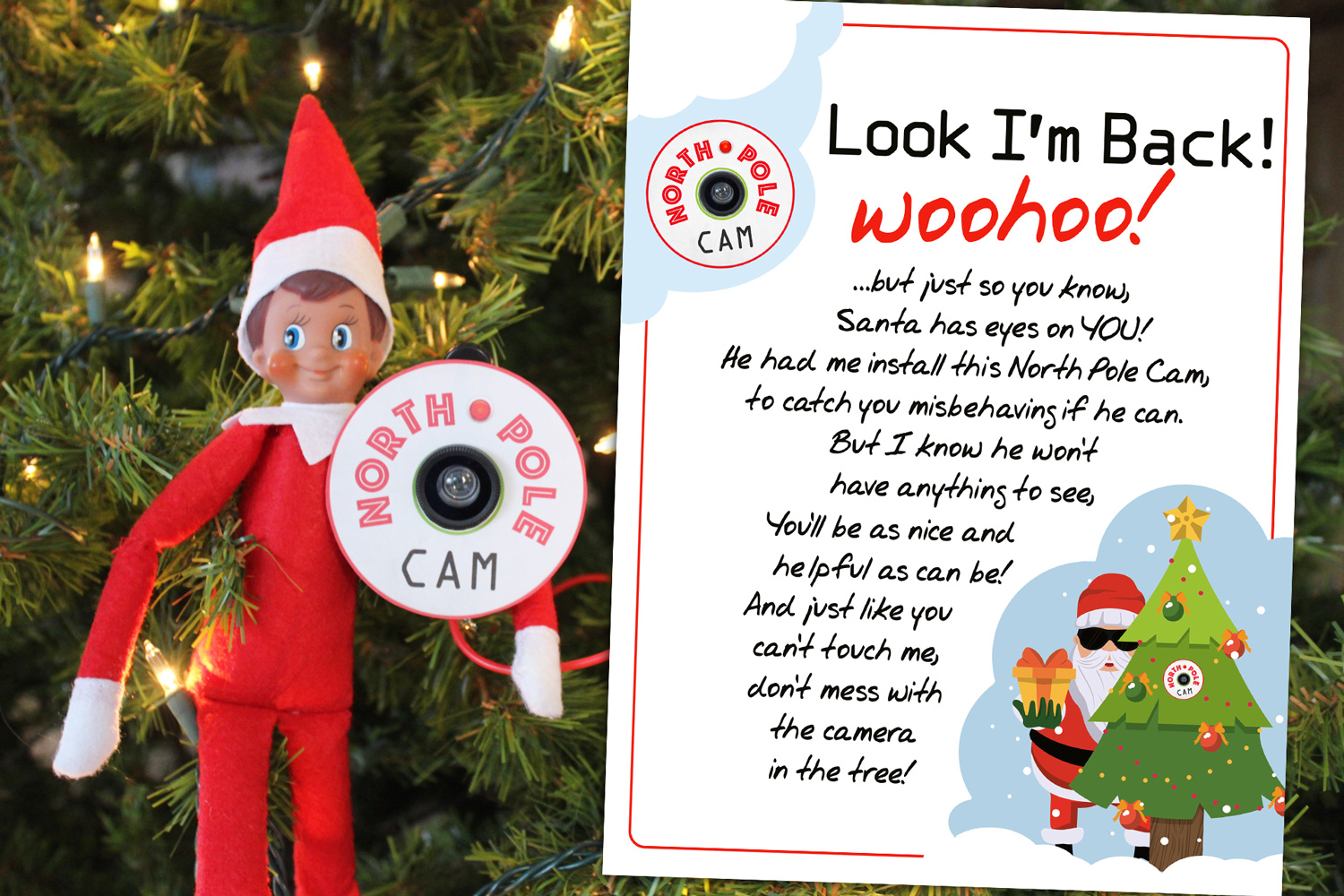 Elf on the Shelf Arrival Idea 5 min Northpole Cam with FREE Printable