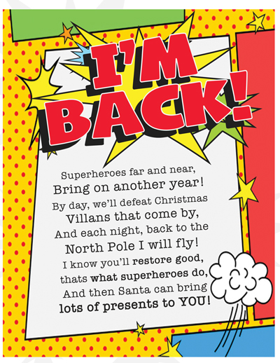 Elf on the Shelf Arrival Ideas: FREE Printable Superhero arrival letter 