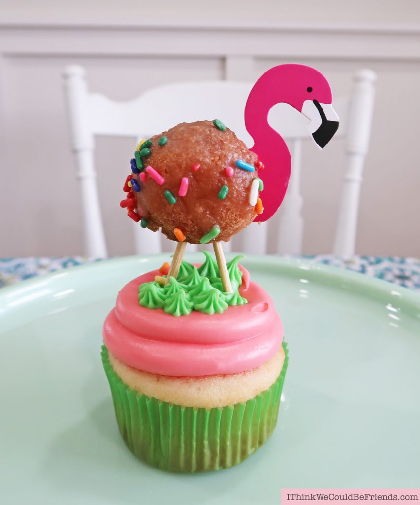 Super fun Flamingo Cupcake topper! Cheap but TASTEFUL Flamingo Party Decoration Ideas, using ALL items from the Dollar Tree! #flamingo #cupcake #topper #party #decoration #ideas #free #printable #cheap #easy #baby #shower #bridal #kids