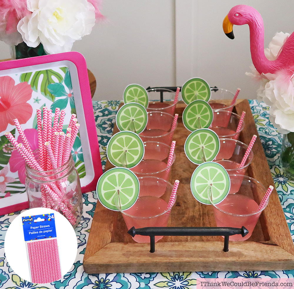 Cheap but TASTEFUL Flamingo Party Decoration Ideas, using ALL items from the Dollar Tree! We hosted a beuatiful Flamingo Baby Shower for my sister that didn't break the bank!!! Everyone LOVED the flamingo theme and especially the DIY Tropical Balloon Garland, includes a FREE printable, too! #flamingo #party #decoration #ideas #free #printable #cheap #easy #baby #shower #bridal #kids