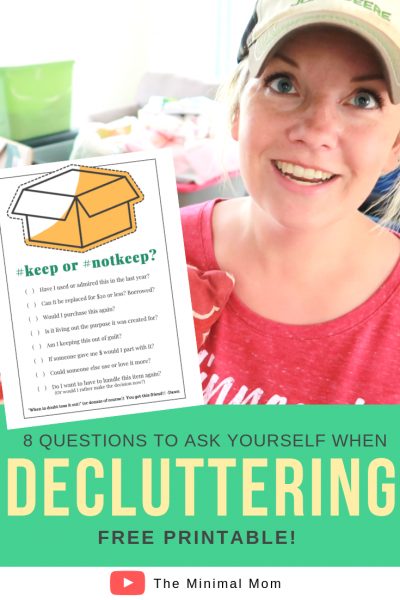 Decluttering is NOT always easy! We start out strong with good intentions, but then get hung up on items we paid "good money" for or think we might need in the future! You aren't alone! These questions will help you declutter more easily & QUICKLY! #decluttering #questions #free #printable #simplifying #tips