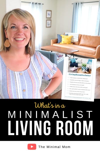 what's in a minimalist living room, free printable