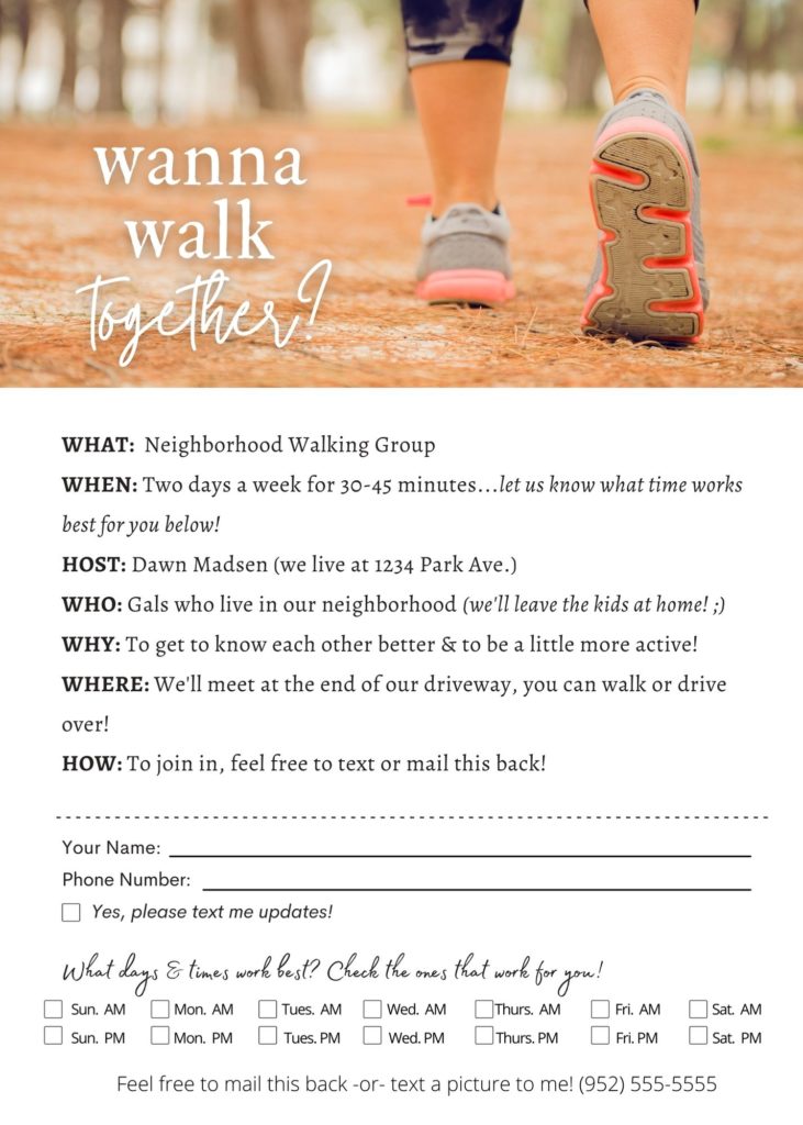 walking club flyer