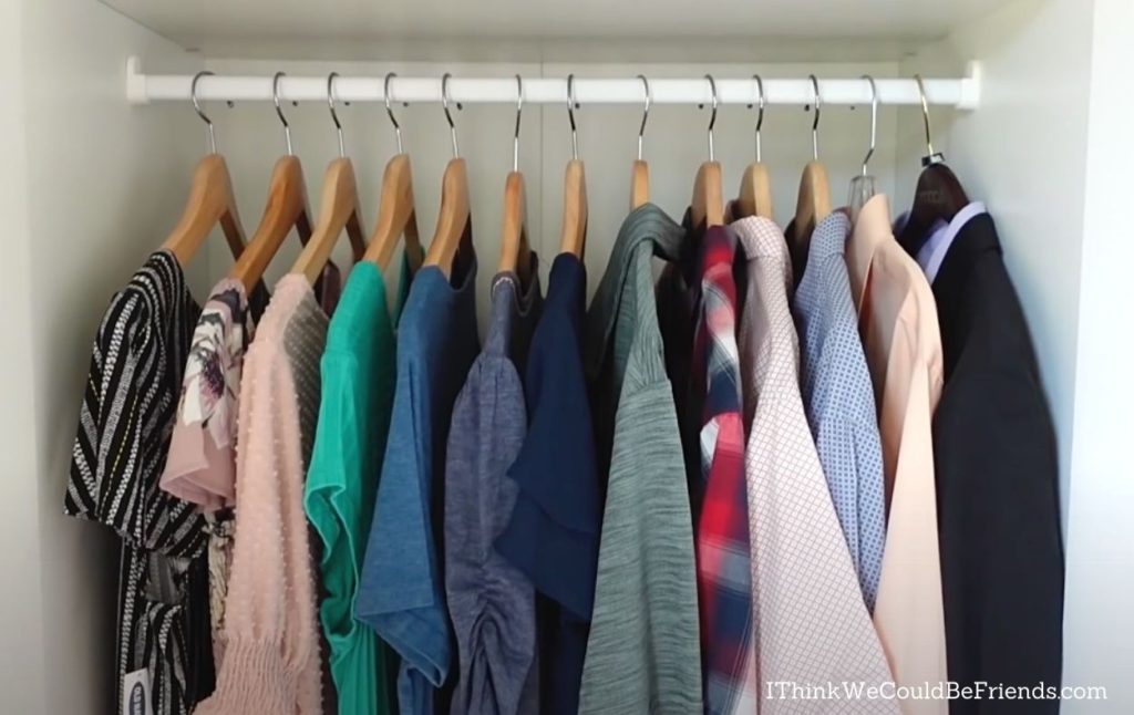 clothes in closet